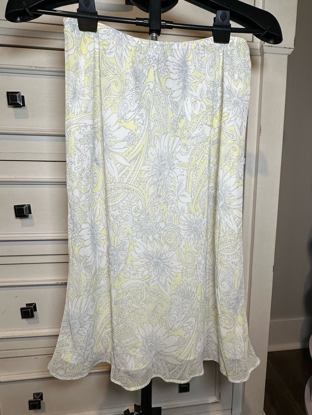 Gloria Vanderbilt Size 6 Floral Paisley Maxi Skirt Y2K Yellow